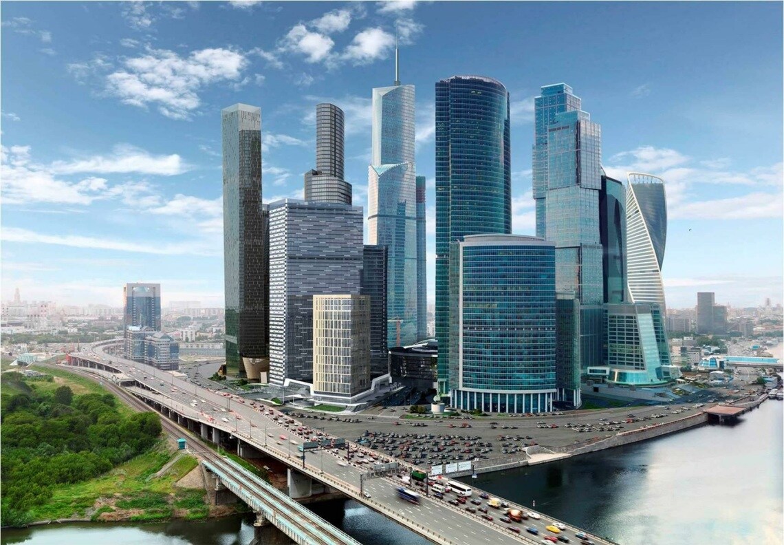 Federation Tower und weitere Gebäude in Moskau