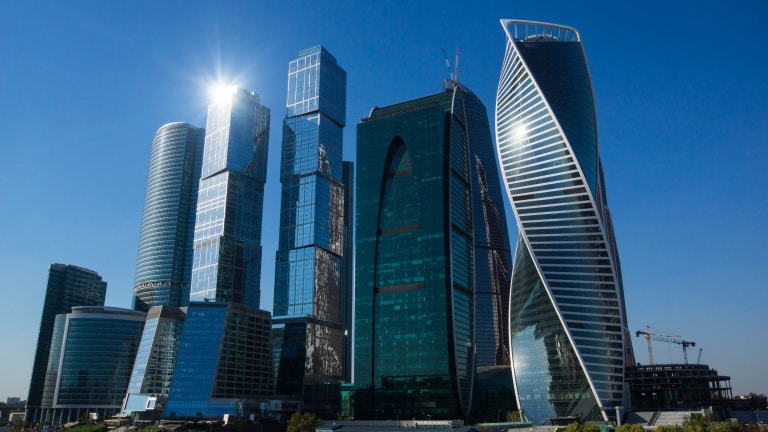 Federation Tower und weitere Gebäude in Moskau