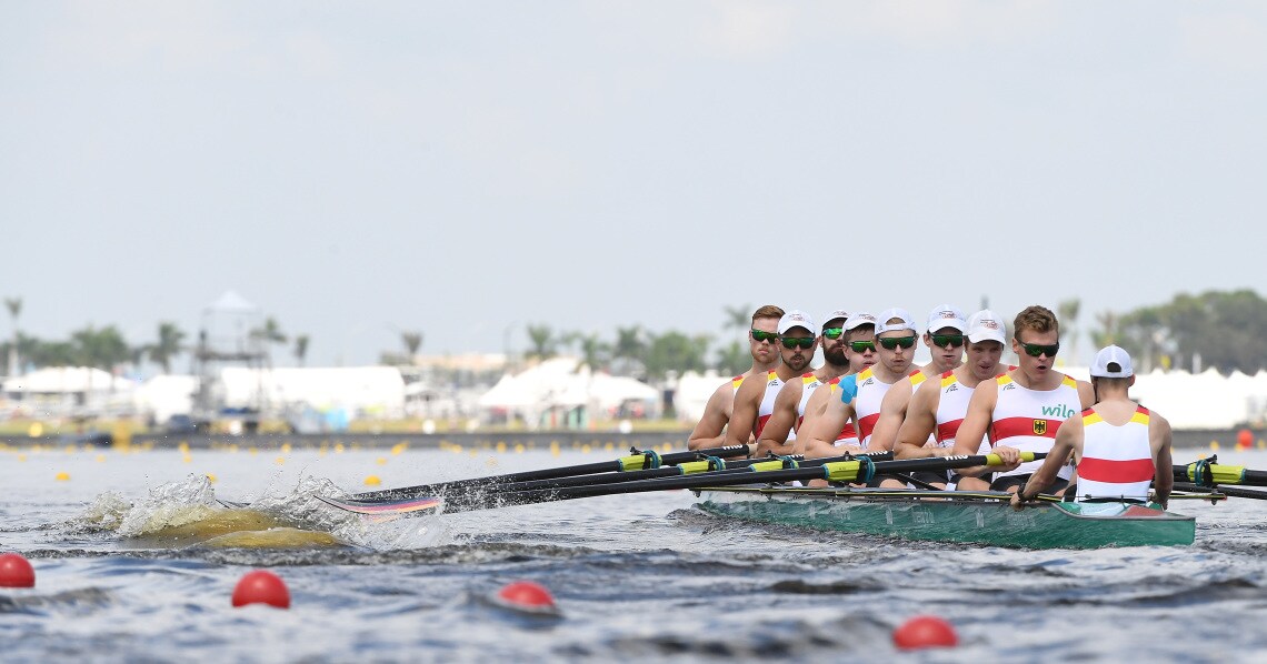 Team Deutschland-Achter bei der Ruder WM in Sarasota