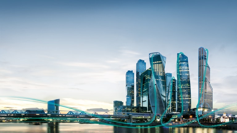 Moskau - Skyline - ISH 2019 Key visual Gebäudeansatz