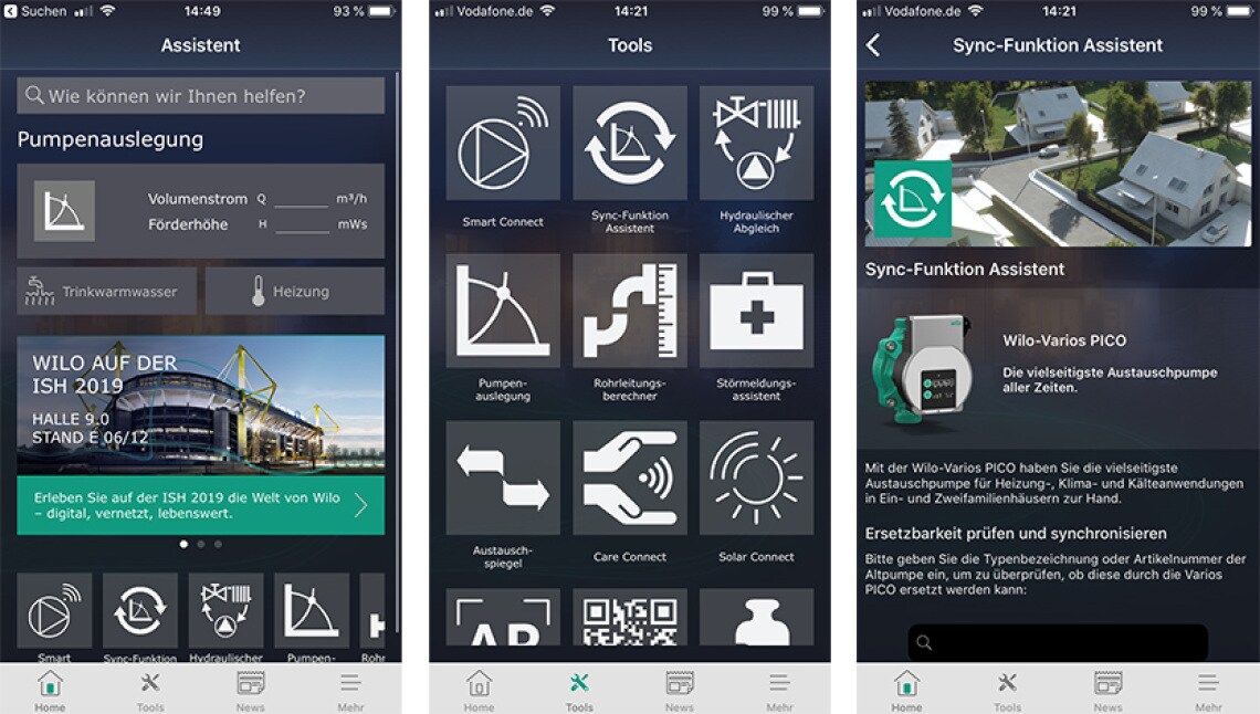 Screenshots Assistent App
