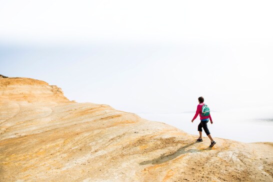 A female on a hike A female on a hike