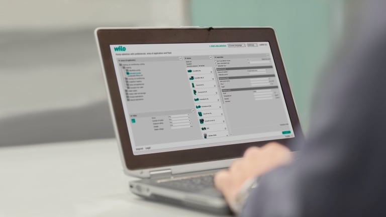 Wilo-Select 4 online sūkņu programma