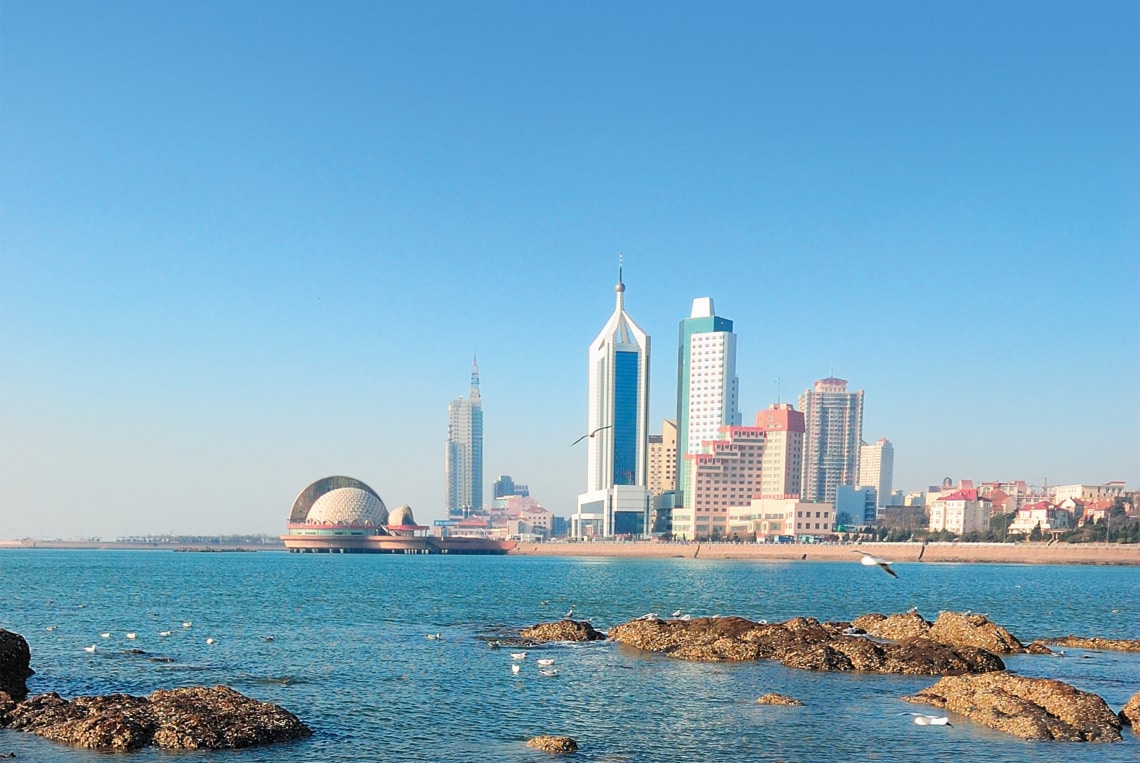 Qingdao view from the sea